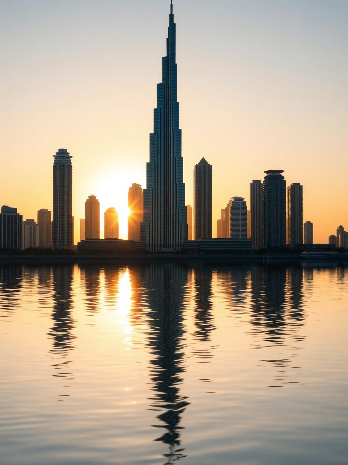 Dubai skyline with Burj Khalifa